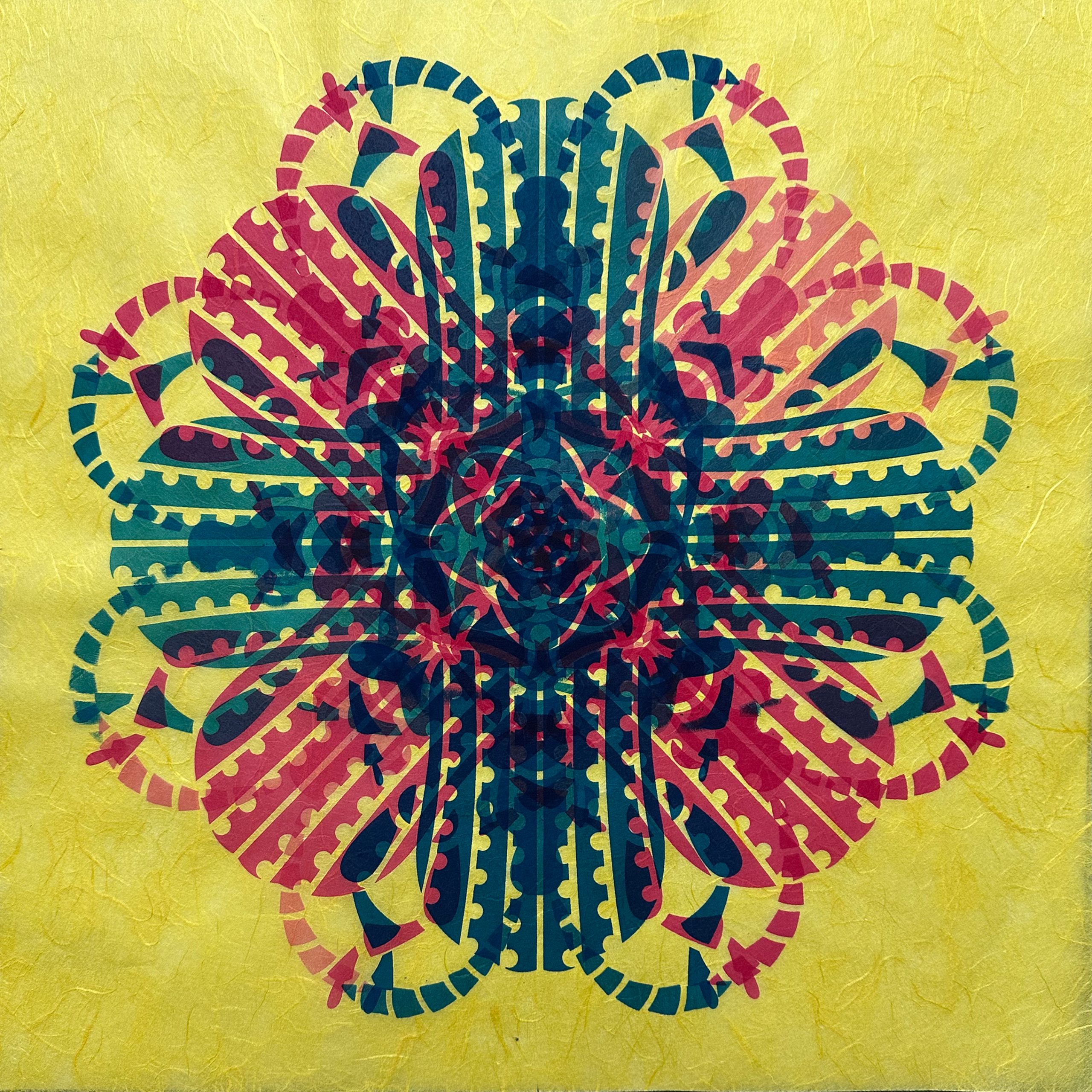 Digital Bug 02 Flower on Yellow